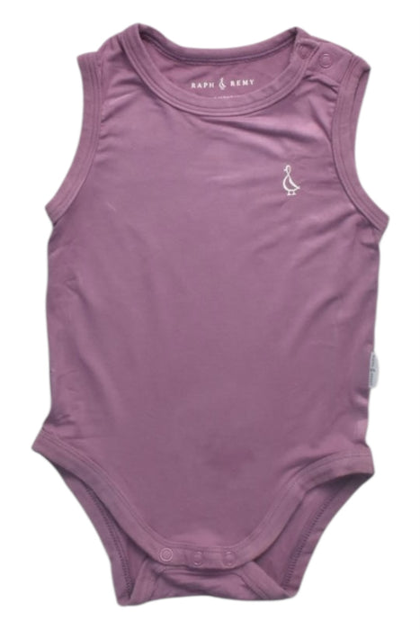 A Purple Sleeveless Bodysuits from Raph and Remy in size 6-12M for girl. (Front View)