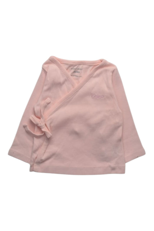 A Pink Long Sleeve Tops from Le Petit Society in size 3-6M for girl. (Front View)