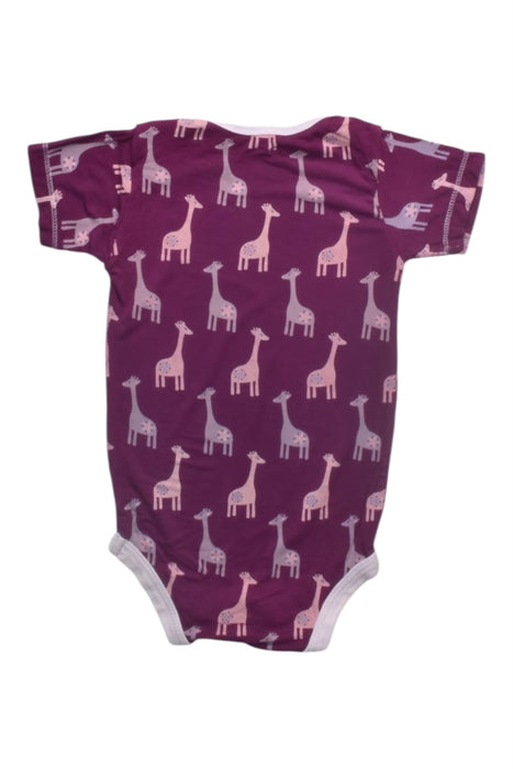A Purple Short Sleeve Bodysuits from KicKee Pants in size 6-12M for girl. (Back View)