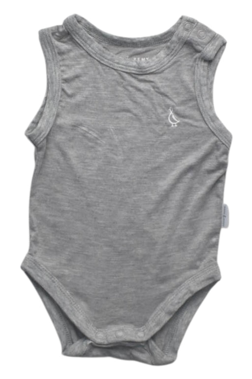 A Grey Sleeveless Bodysuits from Raph and Remy in size 0-3M for boy. (Front View)