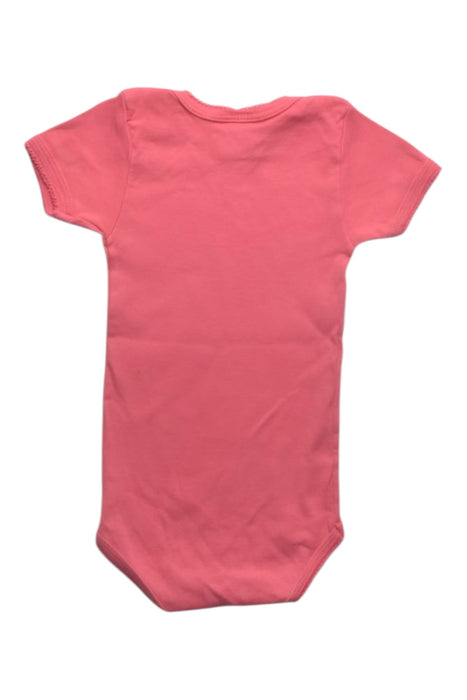 A Pink Short Sleeve Bodysuits from Petit Bateau in size 6-12M for girl. (Back View)
