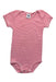 A Pink Short Sleeve Bodysuits from Petit Bateau in size 6-12M for girl. (Front View)