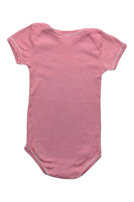 A Pink Short Sleeve Bodysuits from Petit Bateau in size 6-12M for girl. (Back View)