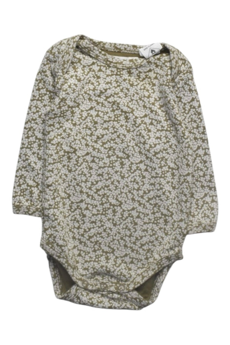 A Green Long Sleeve Bodysuits from Jamie Kay in size 3-6M for girl. (Front View)
