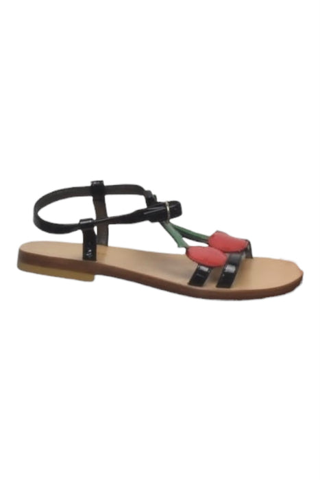 A Black Sandals from Bonpoint in size 5T for girl. (Front View)