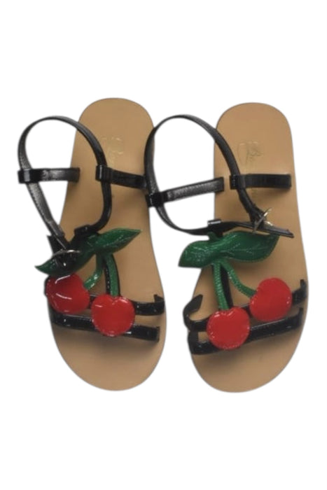 A Black Sandals from Bonpoint in size 5T for girl. (Back View)