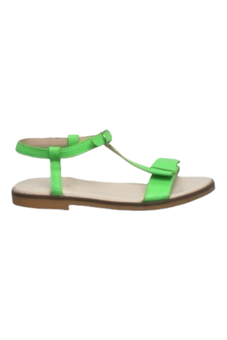 A Green Sandals from Jacadi in size 5T for girl. (Front View)