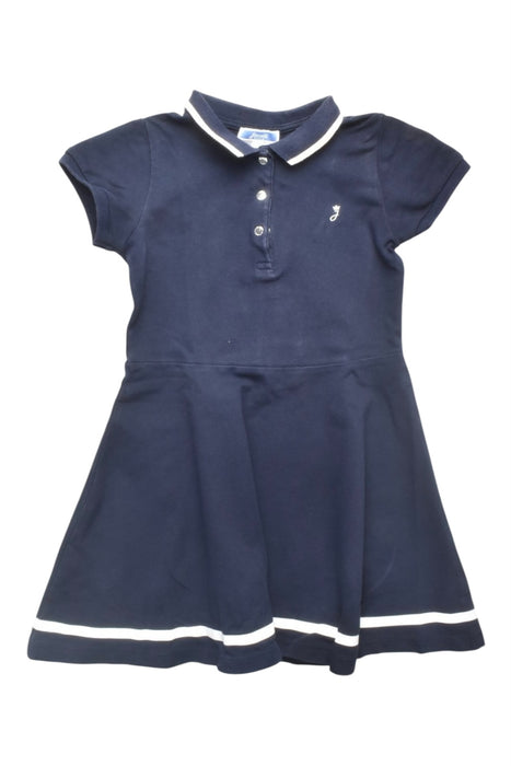 A Navy Short Sleeve Dresses from Jacadi in size 5T for girl. (Front View)