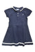 A Navy Short Sleeve Dresses from Jacadi in size 5T for girl. (Front View)