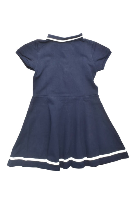 A Navy Short Sleeve Dresses from Jacadi in size 5T for girl. (Back View)