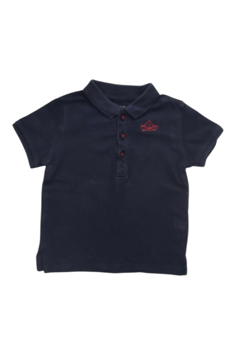 A Navy Short Sleeve Polos from Bout'Chou in size 18-24M for boy. (Front View)