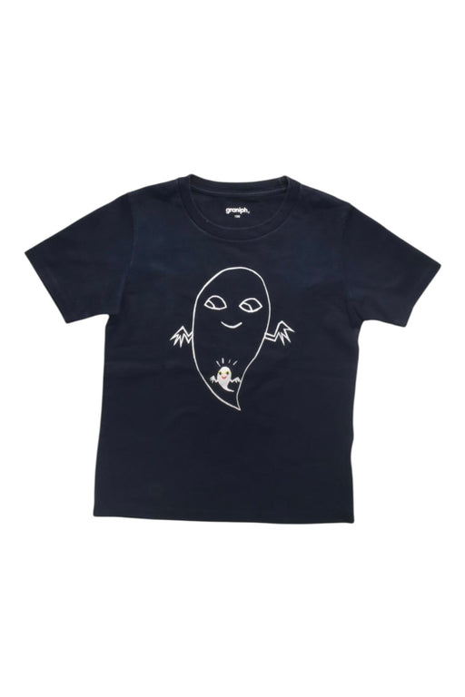 A Navy Short Sleeve T Shirts from Graniph in size 4T for boy. (Front View)