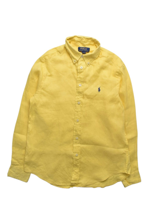 A Yellow Long Sleeve Shirts from Polo Ralph Lauren in size 10Y for boy. (Front View)
