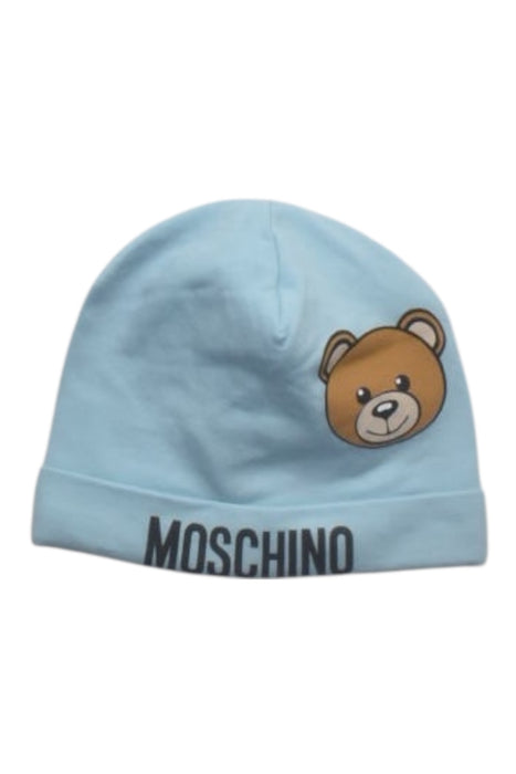 A Blue Beanies from Moschino in size 3-6M for boy. (Front View)