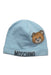 A Blue Beanies from Moschino in size 3-6M for boy. (Front View)