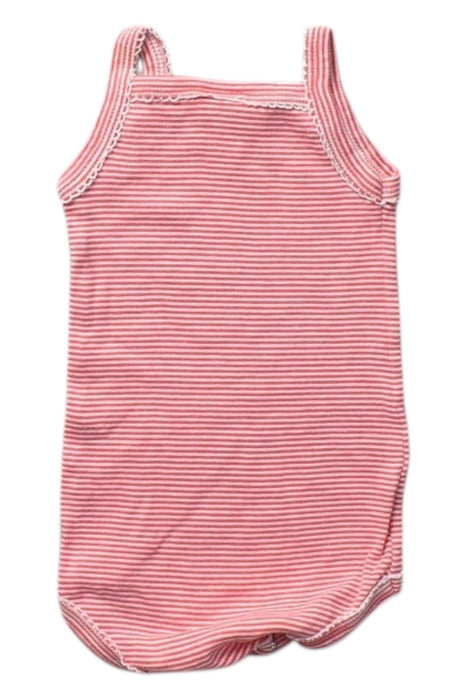 A Pink Sleeveless Bodysuits from Petit Bateau in size 0-3M for girl. (Back View)