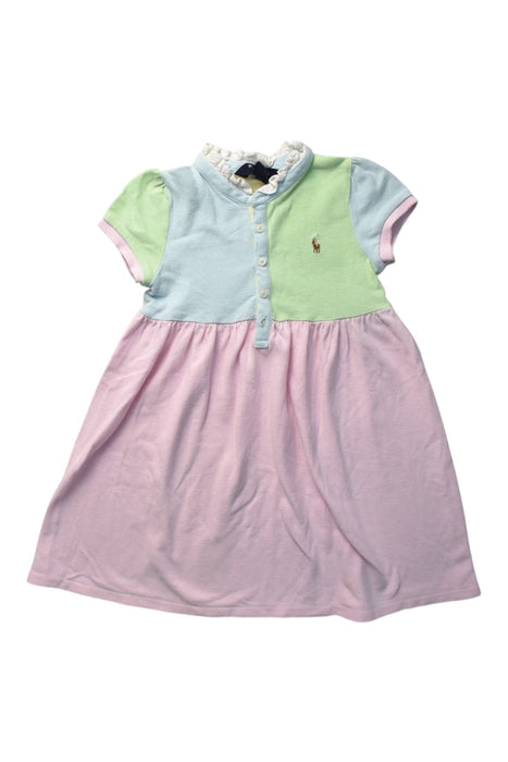 A Multicolour Short Sleeve Dresses from Ralph Lauren in size 5T for girl. (Front View)