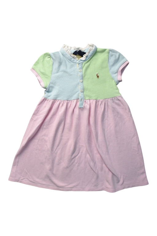 A Multicolour Short Sleeve Dresses from Ralph Lauren in size 5T for girl. (Front View)