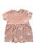 A Pink Short Sleeve Dresses from Le Petit Society in size 0-3M for girl. (Front View)