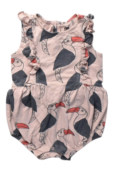 A Pink Sleeveless Rompers from Tea in size 18-24M for girl. (Front View)