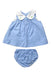 A Blue Dress Sets from Jacadi in size 3-6M for girl. (Front View)