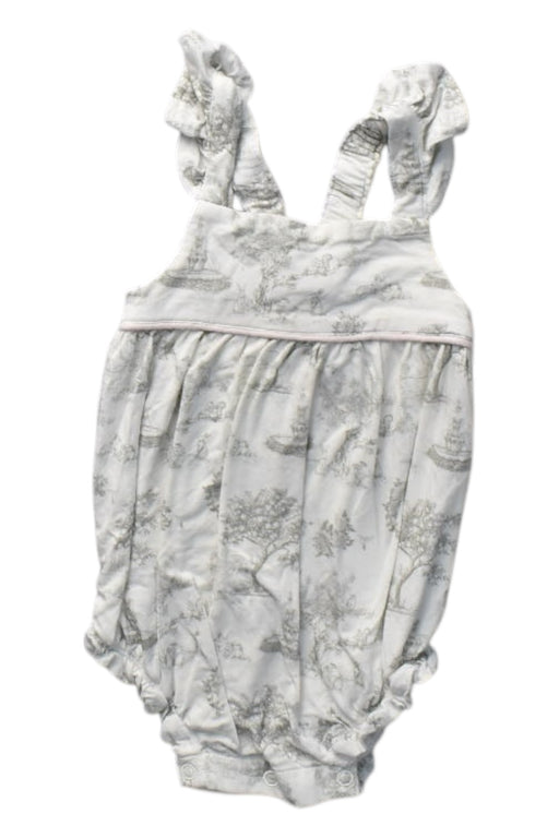 A Ivory Sleeveless Rompers from House of Holly in size 3-6M for girl. (Front View)
