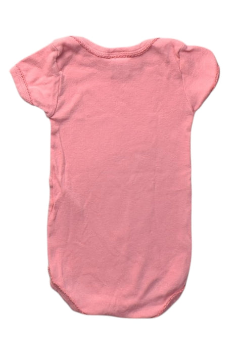 A Pink Short Sleeve Bodysuits from Petit Bateau in size 3-6M for girl. (Back View)