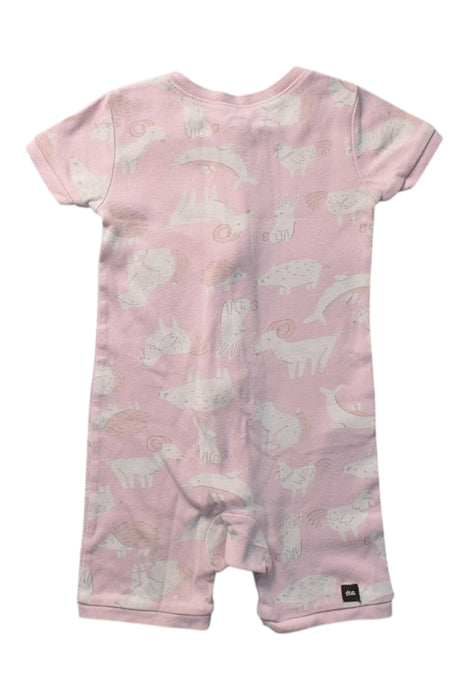 A Pink Short Sleeve Rompers from Tea in size 18-24M for girl. (Back View)