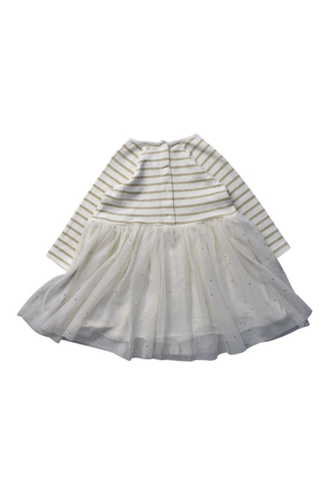 A White Long Sleeve Dresses from Petit Bateau in size 6-12M for girl. (Back View)