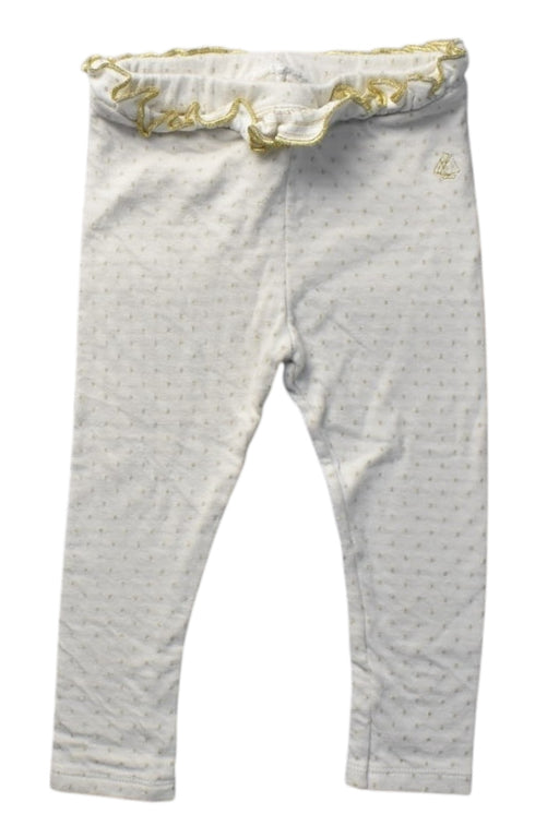 A White Leggings from Petit Bateau in size 12-18M for girl. (Front View)
