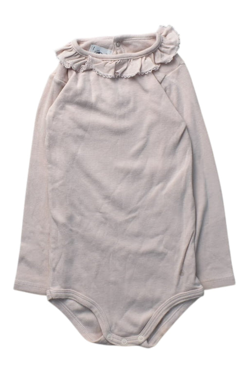 A Beige Long Sleeve Bodysuits from Petit Bateau in size 18-24M for girl. (Front View)