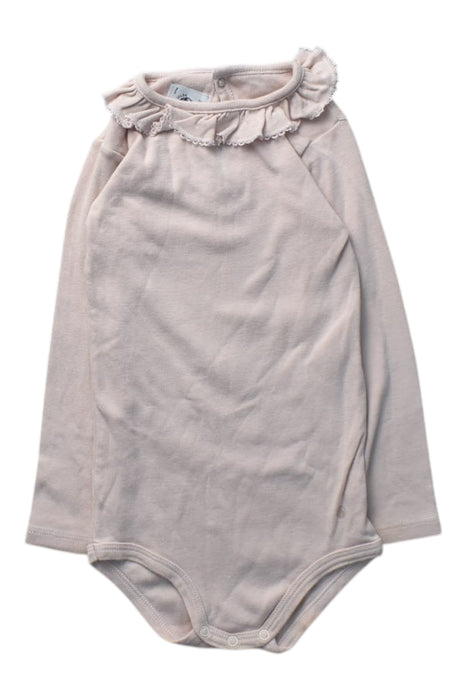 A Beige Long Sleeve Bodysuits from Petit Bateau in size 18-24M for girl. (Front View)