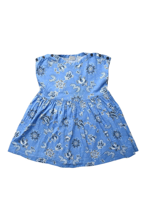 A Blue Sleeveless Dresses from Petit Bateau in size 6-12M for girl. (Front View)