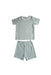 A Green Shorts Sets from Mori in size 3T for boy. (Front View)