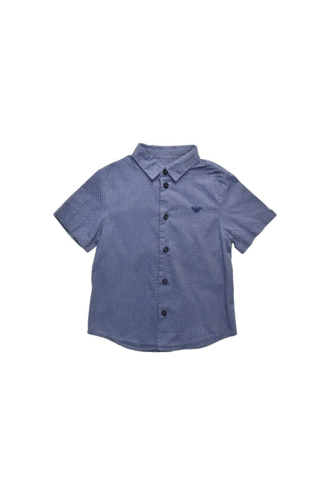 A Blue Short Sleeve Shirts from Emporio Armani in size 4T for boy. (Front View)