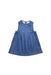 A Blue Sleeveless Dresses from Petit Bateau in size 12-18M for girl. (Front View)