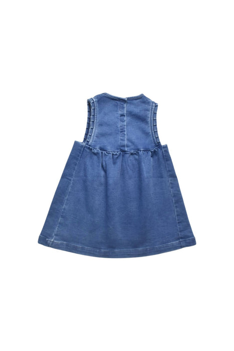 A Blue Sleeveless Dresses from Petit Bateau in size 12-18M for girl. (Back View)