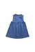 A Blue Sleeveless Dresses from Petit Bateau in size 12-18M for girl. (Back View)