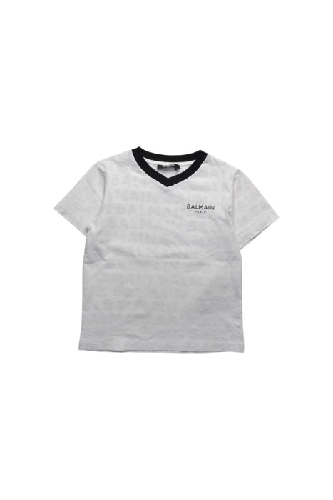 A White Short Sleeve T Shirts from Balmain in size 6T for boy. (Front View)