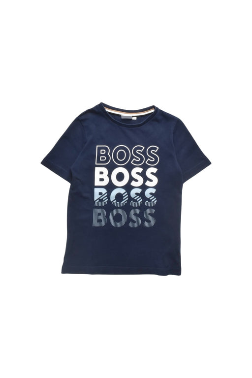 A Navy Short Sleeve T Shirts from Boss in size 6T for boy. (Front View)