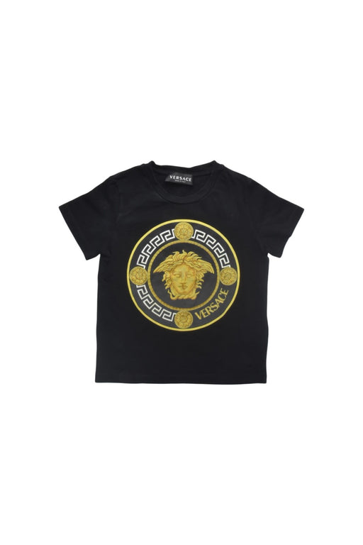 A Black Short Sleeve T Shirts from Young Versace in size 4T for boy. (Front View)