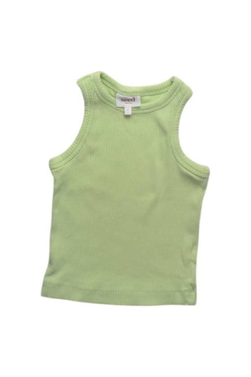 A Green Sleeveless Tops from Seed in size 2T for girl. (Front View)