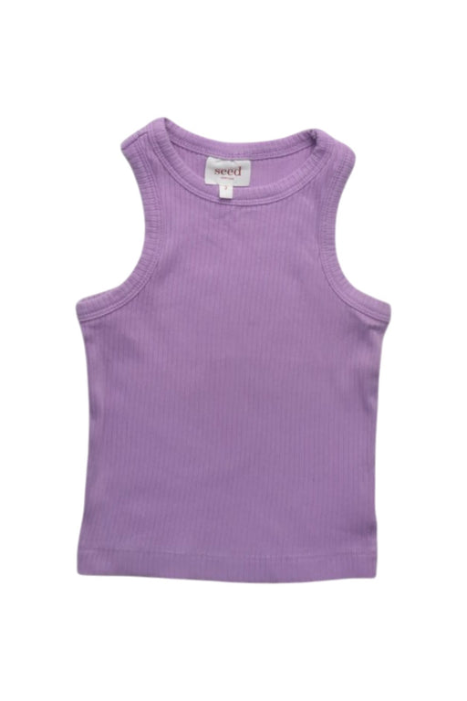 A Purple Sleeveless Tops from Seed in size 2T for girl. (Front View)