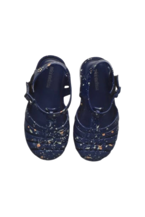 A Navy Sandals from Mini Melissa in size 3T for girl. (Back View)