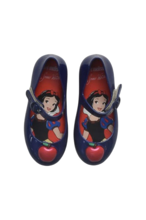 A Blue Flats from Mini Melissa in size 3T for girl. (Back View)