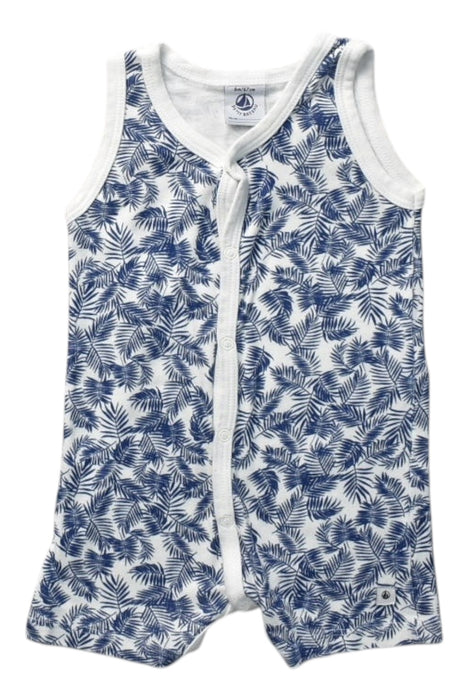 A White Sleeveless Rompers from Petit Bateau in size 3-6M for girl. (Front View)