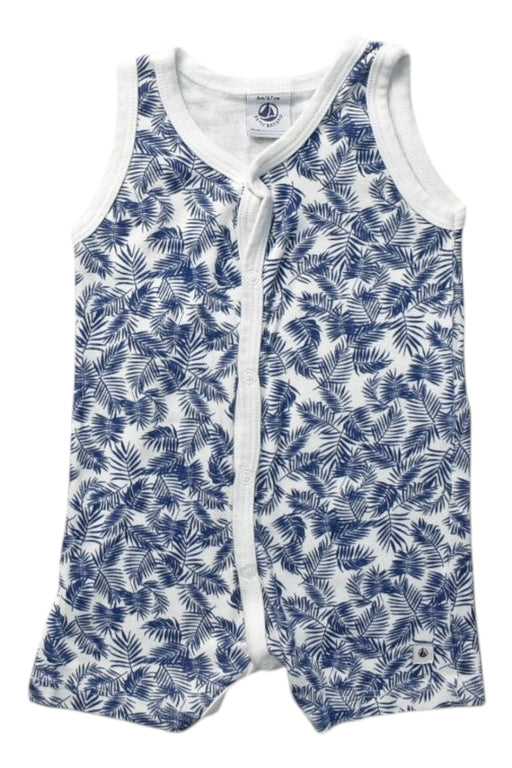 A White Sleeveless Rompers from Petit Bateau in size 3-6M for girl. (Front View)