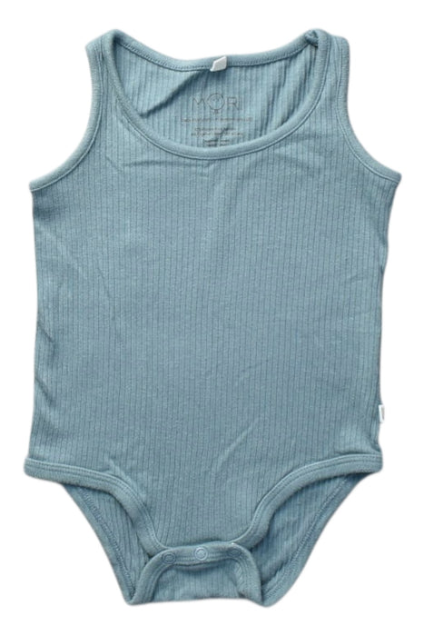 A Blue Sleeveless Bodysuits from Mori in size 6-12M for boy. (Front View)
