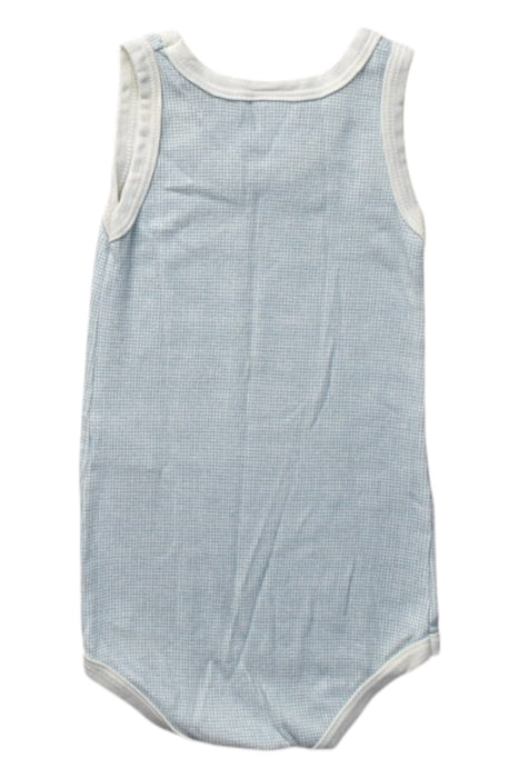 A Blue Sleeveless Bodysuits from Petit Bateau in size 6-12M for boy. (Back View)
