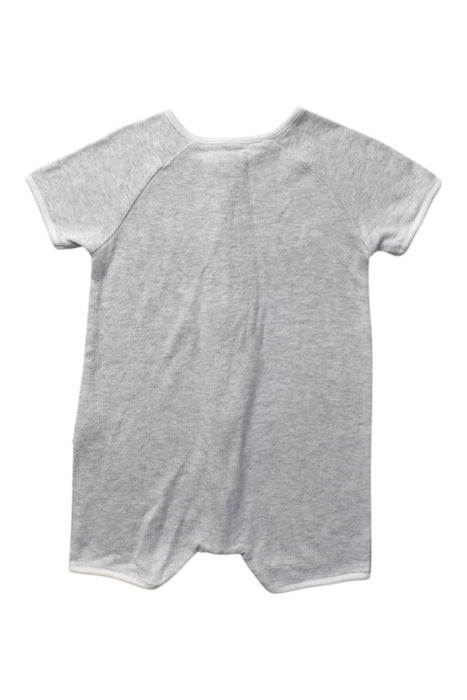 A Grey Short Sleeve Rompers from Mori in size 6-12M for boy. (Back View)